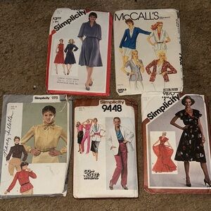 Vintage 1980s simplicity and McCall sewing patterns 5pc lot